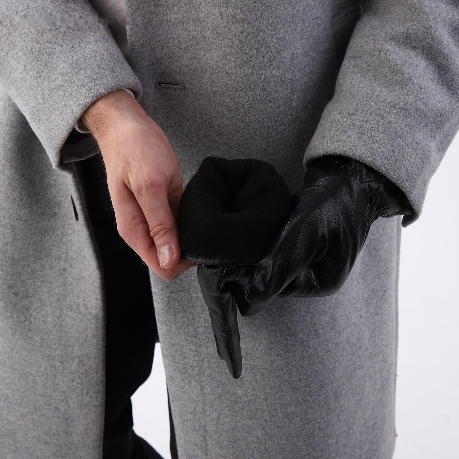 Перчатки мужские, безразмерные, с утеплителем, цвет чёрный