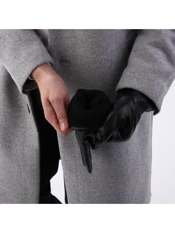 Перчатки мужские, безразмерные, с утеплителем, цвет чёрный