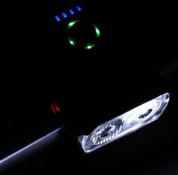 Фонарь велосипедный аккумуляторный, 10Вт, 1200мАч, 600 лм, 6 режимов, 2LED, IPX5, 6.5 x 3.8 см 91353