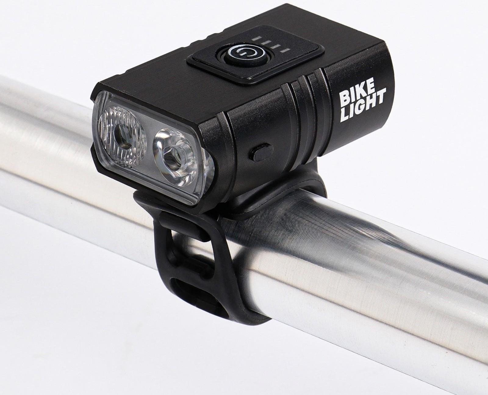 Фонарь велосипедный аккумуляторный, 10Вт, 1200мАч, 600 лм, 6 режимов, 2LED, IPX5, 6.5 x 3.8 см 91353