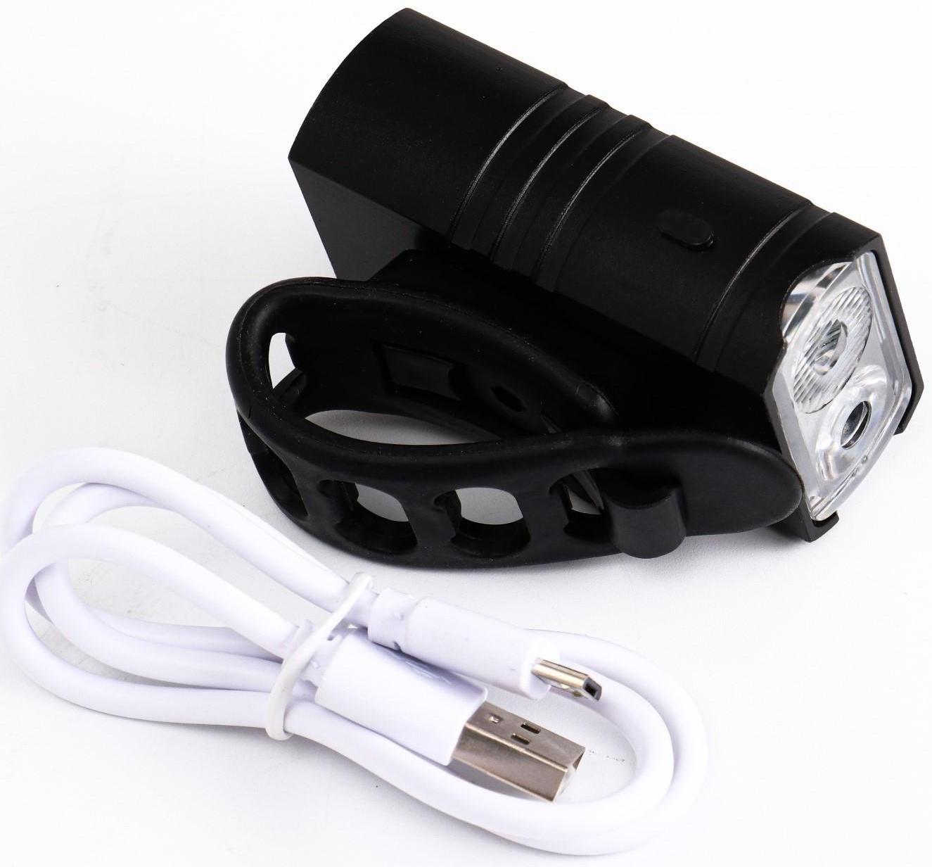 Фонарь велосипедный аккумуляторный, 10Вт, 1200мАч, 600 лм, 6 режимов, 2LED, IPX5, 6.5 x 3.8 см 91353