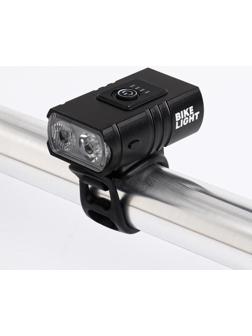 Фонарь велосипедный аккумуляторный, 10Вт, 1200мАч, 600 лм, 6 режимов, 2LED, IPX5, 6.5 x 3.8 см 91353