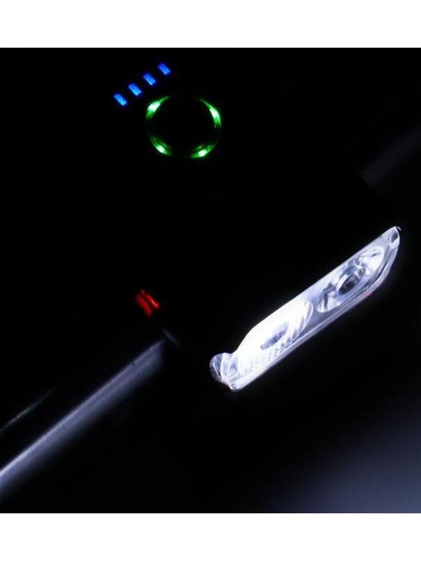 Фонарь велосипедный аккумуляторный, 10Вт, 1200мАч, 600 лм, 6 режимов, 2LED, IPX5, 6.5 x 3.8 см 91353