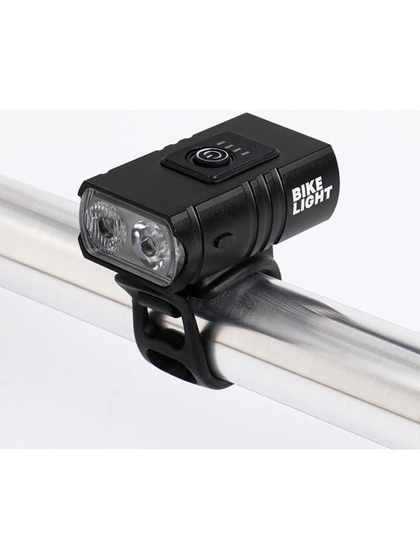 Фонарь велосипедный аккумуляторный, 10Вт, 1200мАч, 600 лм, 6 режимов, 2LED, IPX5, 6.5 x 3.8 см 91353