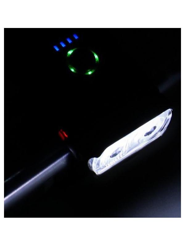 Фонарь велосипедный аккумуляторный, 10Вт, 1200мАч, 600 лм, 6 режимов, 2LED, IPX5, 6.5 x 3.8 см 91353