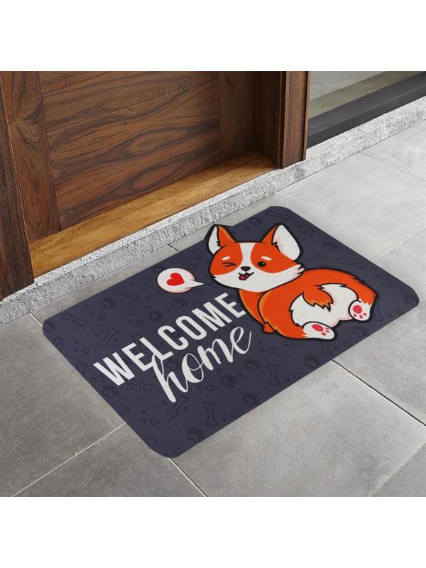 Коврик придверный Welcome home корги, 40 х 60 см