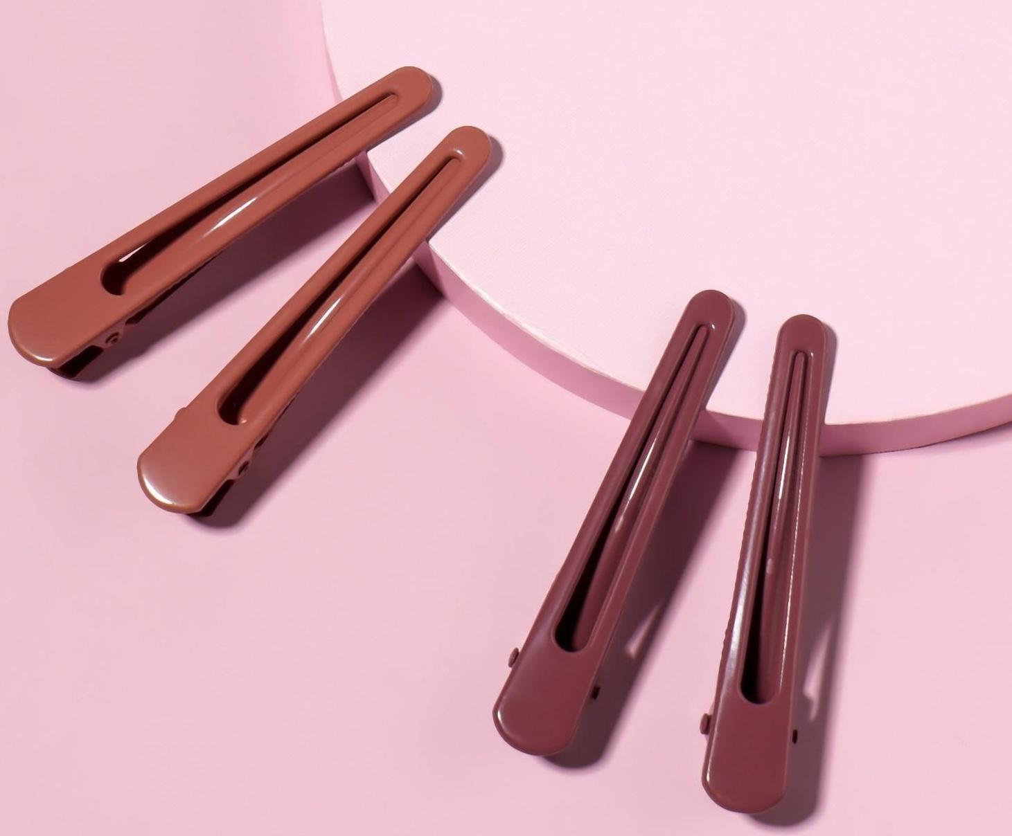 Зажимы для волос, 8 см, 2 шт, цвет МИКС