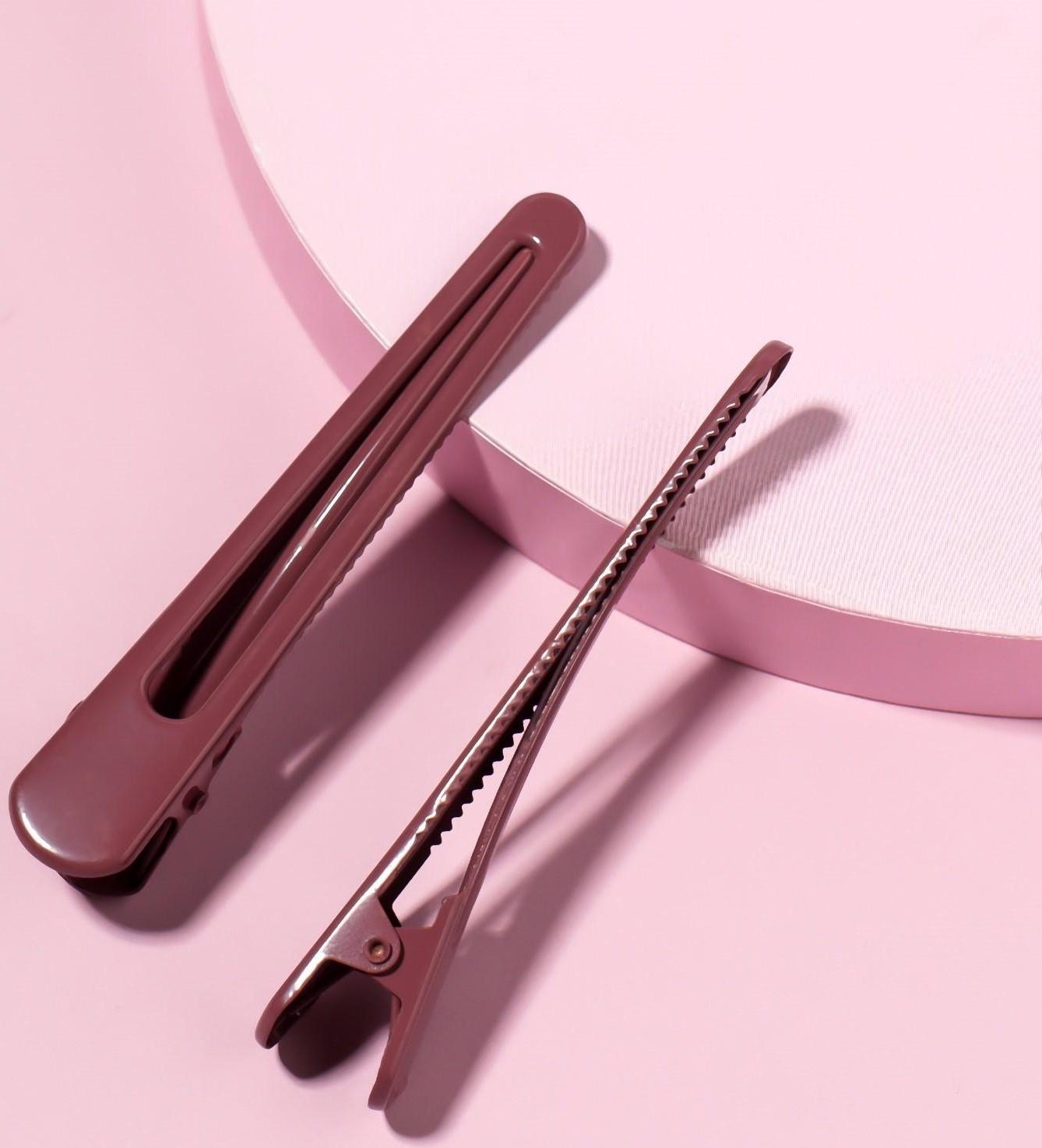 Зажимы для волос, 8 см, 2 шт, цвет МИКС