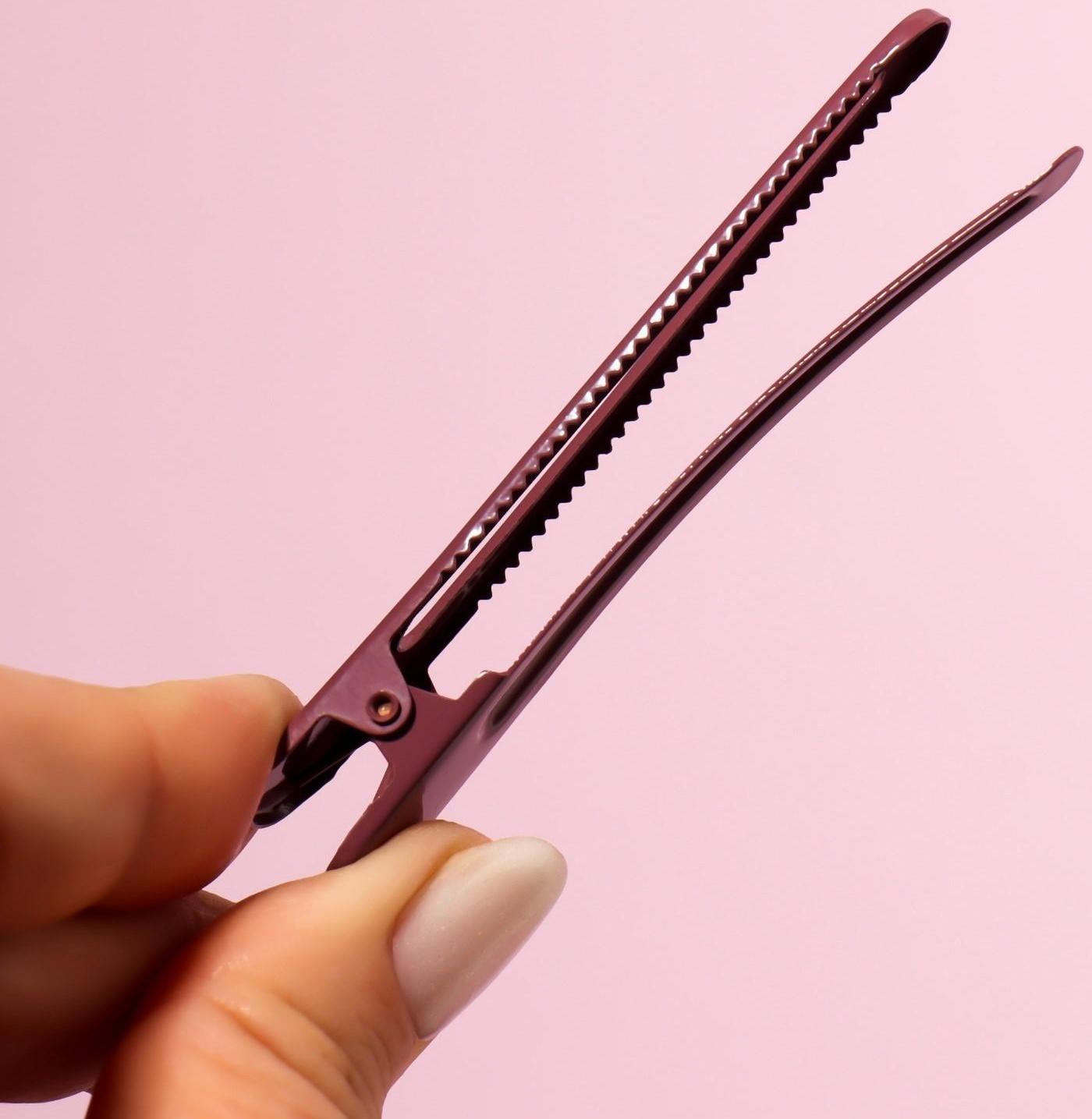 Зажимы для волос, 8 см, 2 шт, цвет МИКС