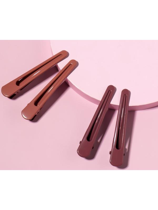 Зажимы для волос, 8 см, 2 шт, цвет МИКС