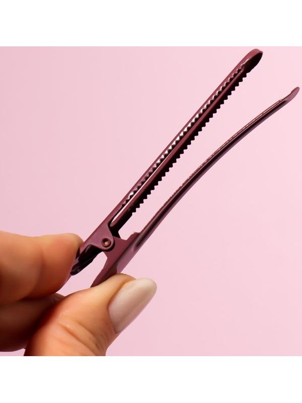 Зажимы для волос, 8 см, 2 шт, цвет МИКС