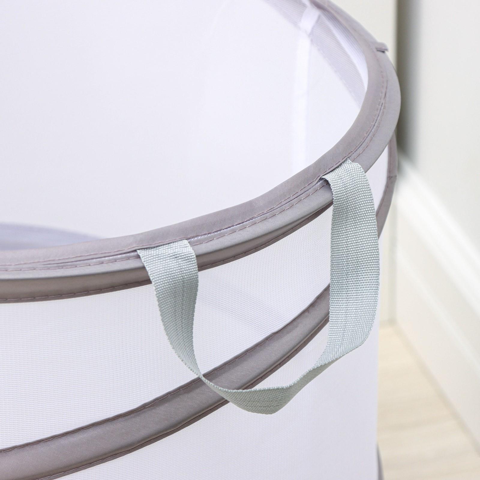 Корзина для белья складная Доляна, 35×35×43 см, цвет серый