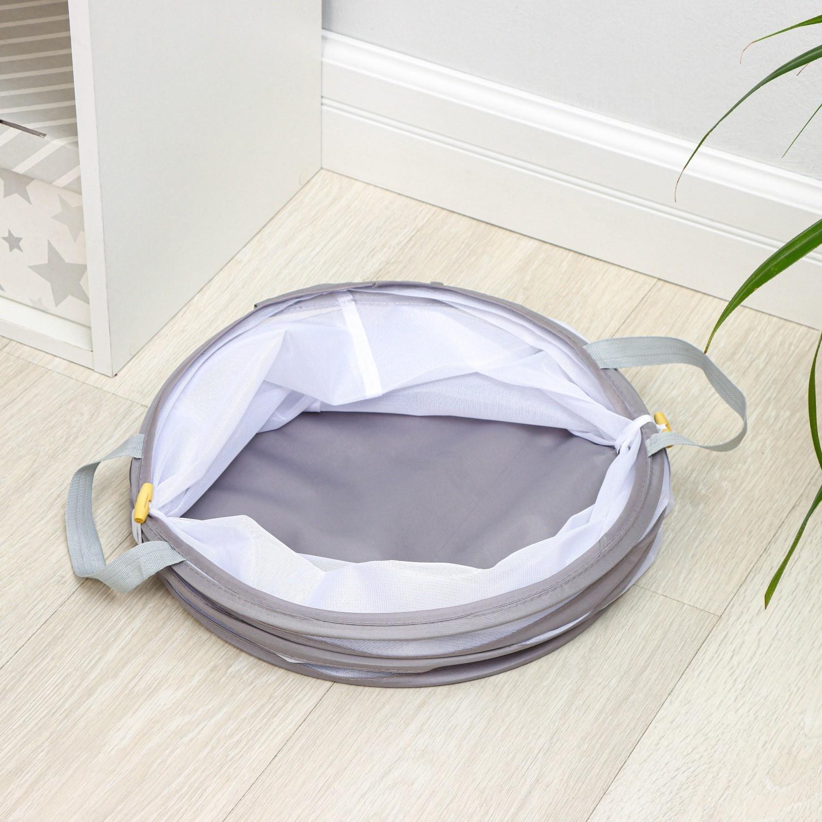 Корзина для белья складная Доляна, 35×35×43 см, цвет серый