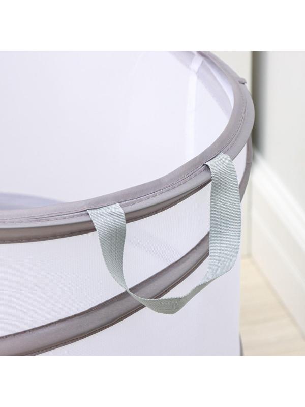 Корзина для белья складная Доляна, 35×35×43 см, цвет серый