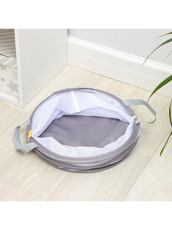 Корзина для белья складная Доляна, 35×35×43 см, цвет серый