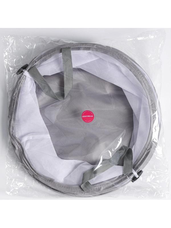 Корзина для белья складная Доляна, 35×35×43 см, цвет серый