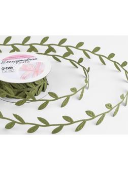 Лента фигурная «Листья», 25 мм, 9 ± 0,5 м, цвет зелёный
