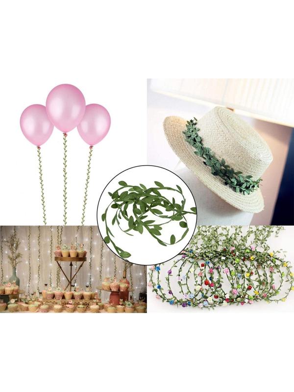 Лента фигурная «Листья», 25 мм, 9 ± 0,5 м, цвет зелёный