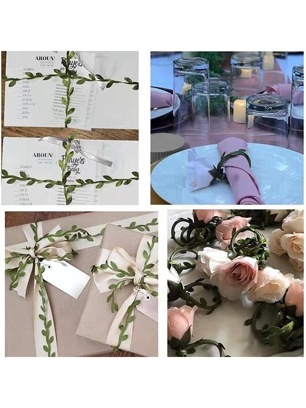 Лента фигурная «Листья», 25 мм, 9 ± 0,5 м, цвет зелёный