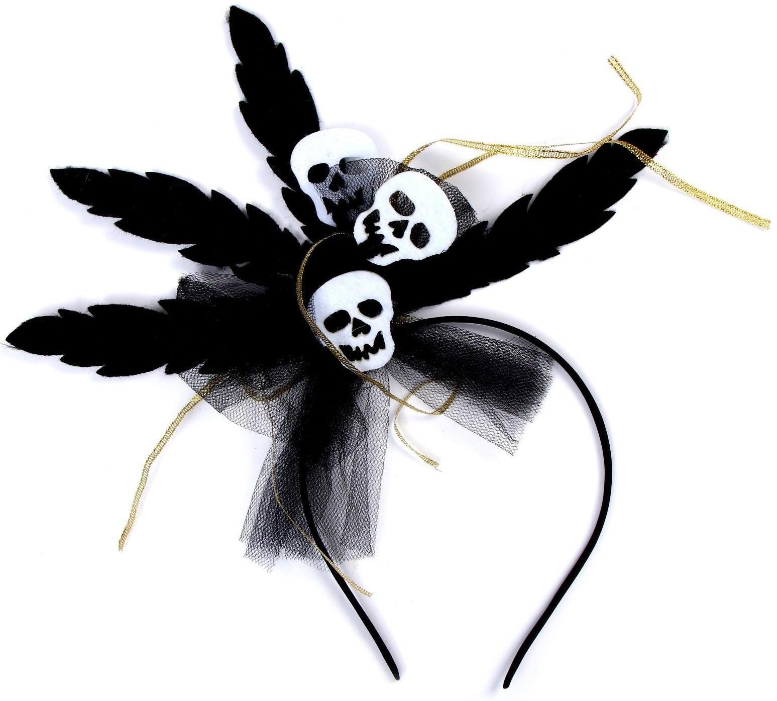 Карнавальный ободок «Череп», цвета МИКС