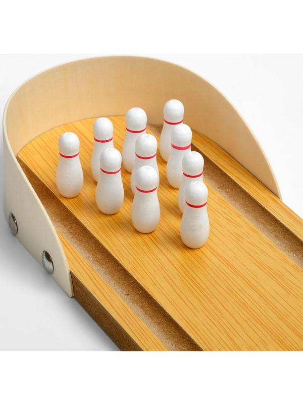 Мини-боулинг настольный,  29.5 х 10 см, кегли 3 х 1 см