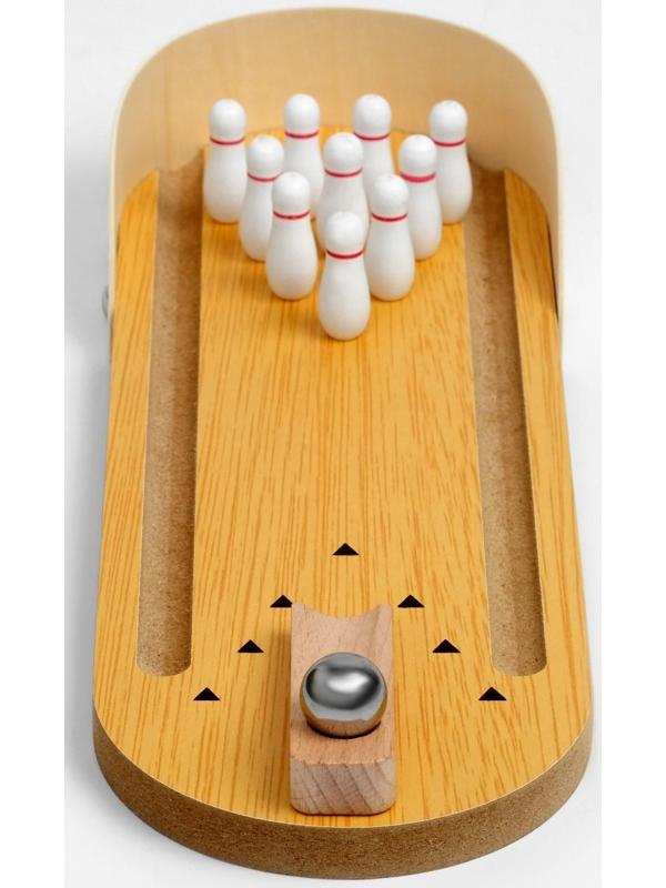 Мини-боулинг настольный,  29.5 х 10 см, кегли 3 х 1 см