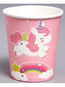 Стаканы бумажные «Единорог», в наборе 6 штук