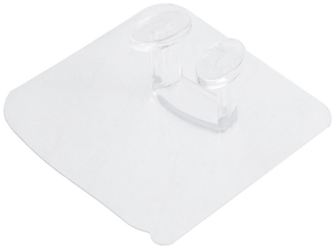 Держатель с клейкой поверхностью ТУНДРА, 60х60 мм, для вилки, прозрачный