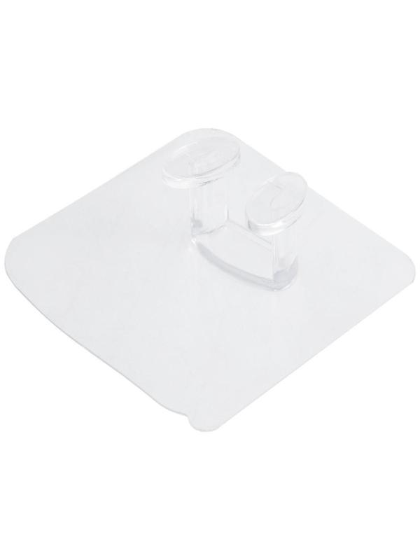 Держатель с клейкой поверхностью ТУНДРА, 60х60 мм, для вилки, прозрачный