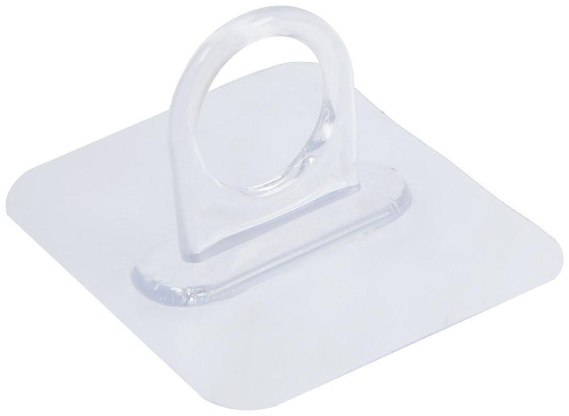 Держатель с клейкой поверхностью ТУНДРА, d=25 мм, 68х68 мм, прозрачный