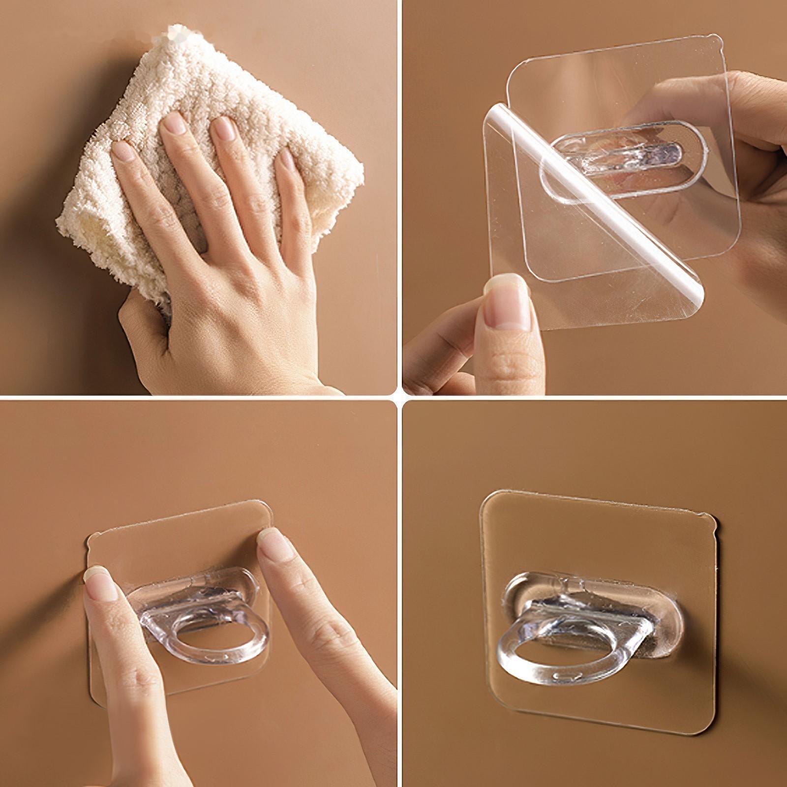 Держатель с клейкой поверхностью ТУНДРА, d=25 мм, 68х68 мм, прозрачный