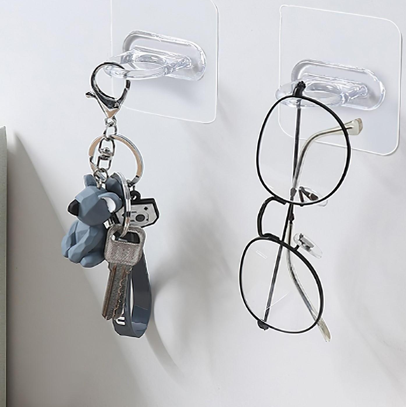 Держатель с клейкой поверхностью ТУНДРА, d=25 мм, 68х68 мм, прозрачный