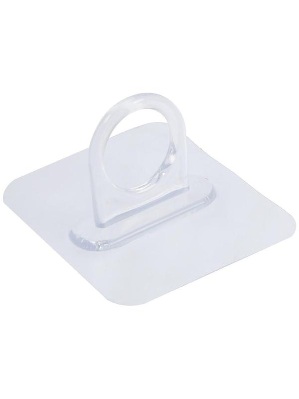 Держатель с клейкой поверхностью ТУНДРА, d=25 мм, 68х68 мм, прозрачный