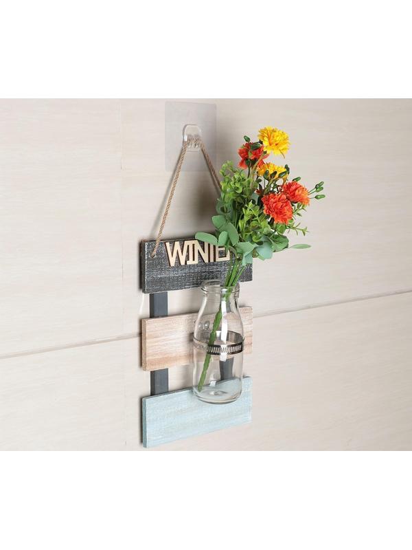 Держатель с клейкой поверхностью ТУНДРА, 60х60 мм, для крепления полок, прозрачный