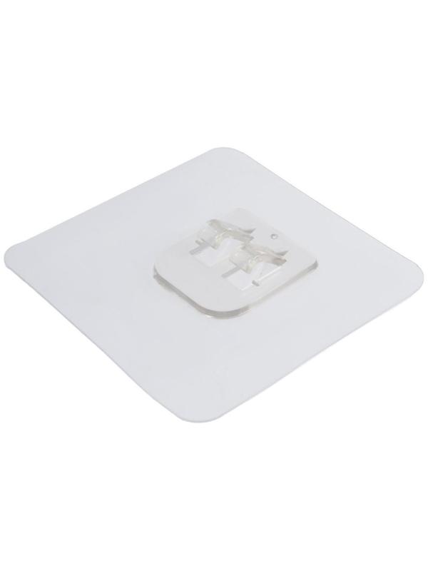 Держатель с клейкой поверхностью ТУНДРА, 60х60 мм, для крепления полок, прозрачный