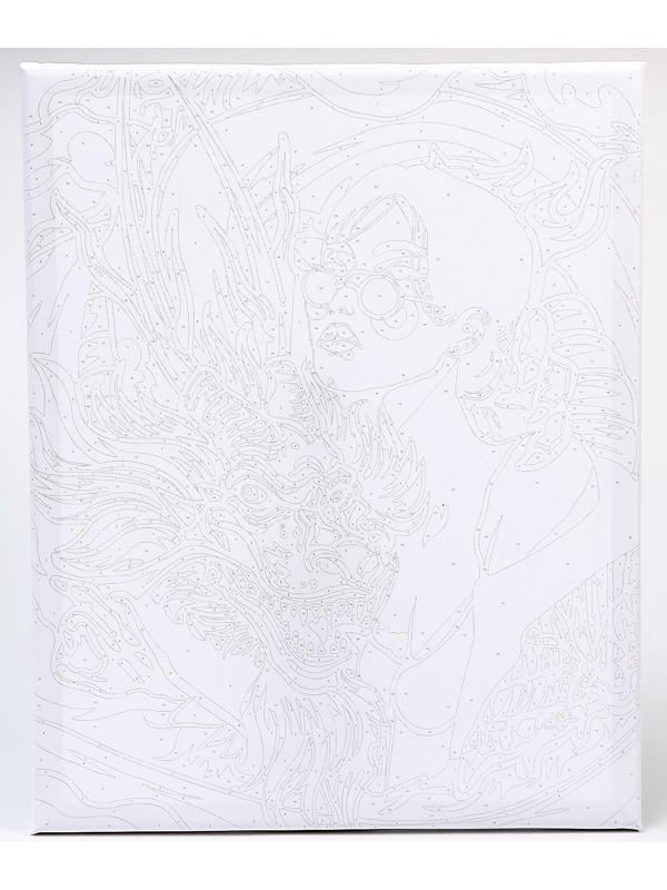 Картина по номерам на холсте с подрамником «Девушка с драконом» 40х50 см