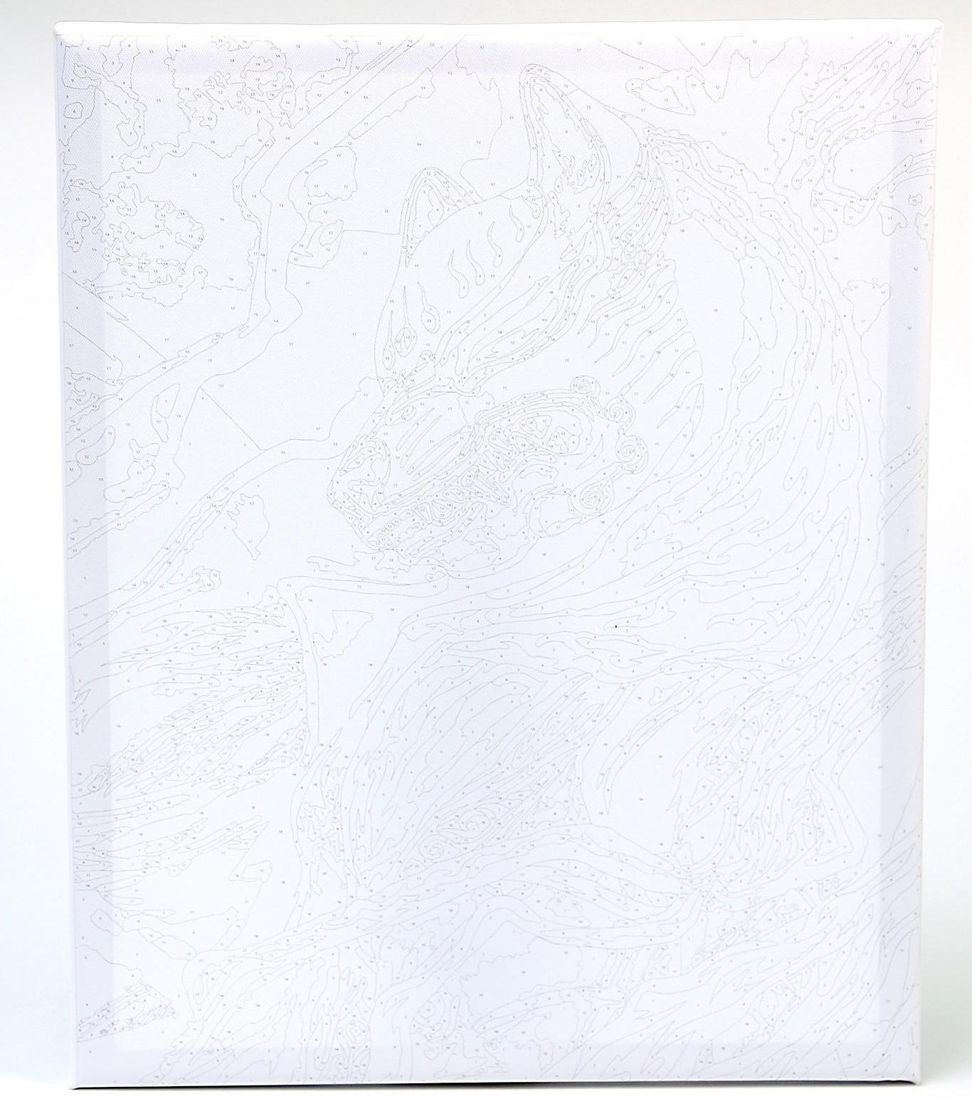 Картина по номерам на холсте с подрамником «Девушка в японской маске» 40х50 см