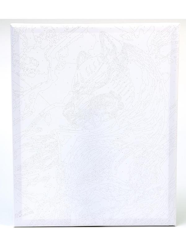 Картина по номерам на холсте с подрамником «Девушка в японской маске» 40х50 см