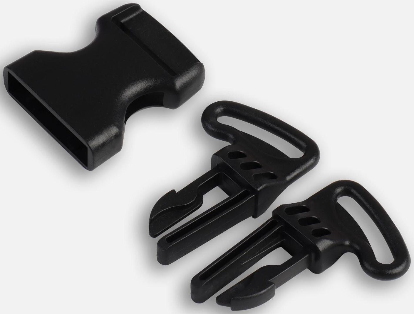 Фастекс 25 мм, тройной, нагрузка до 35 кг цвет чёрный