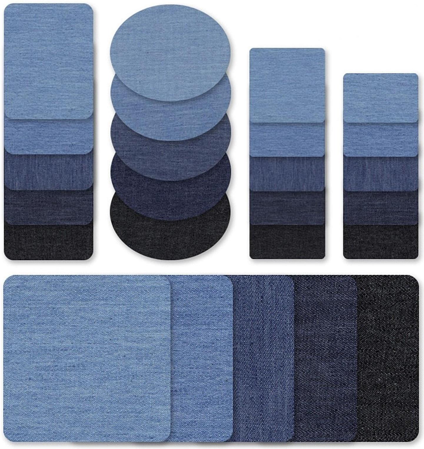 Набор заплаток для одежды «Синий спектр», квадратные, термоклеевые, 7,5 × 7,5 см, 5 шт