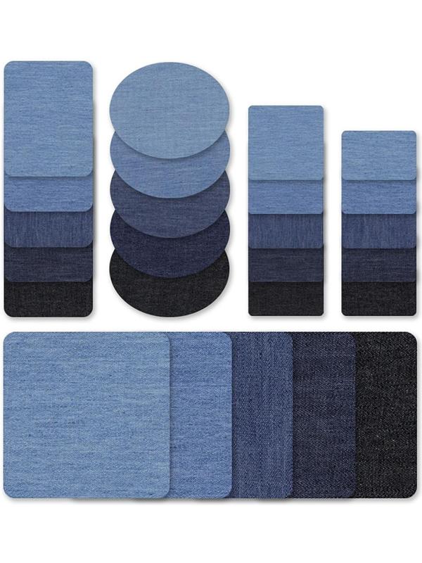 Набор заплаток для одежды «Синий спектр», квадратные, термоклеевые, 7,5 × 7,5 см, 5 шт