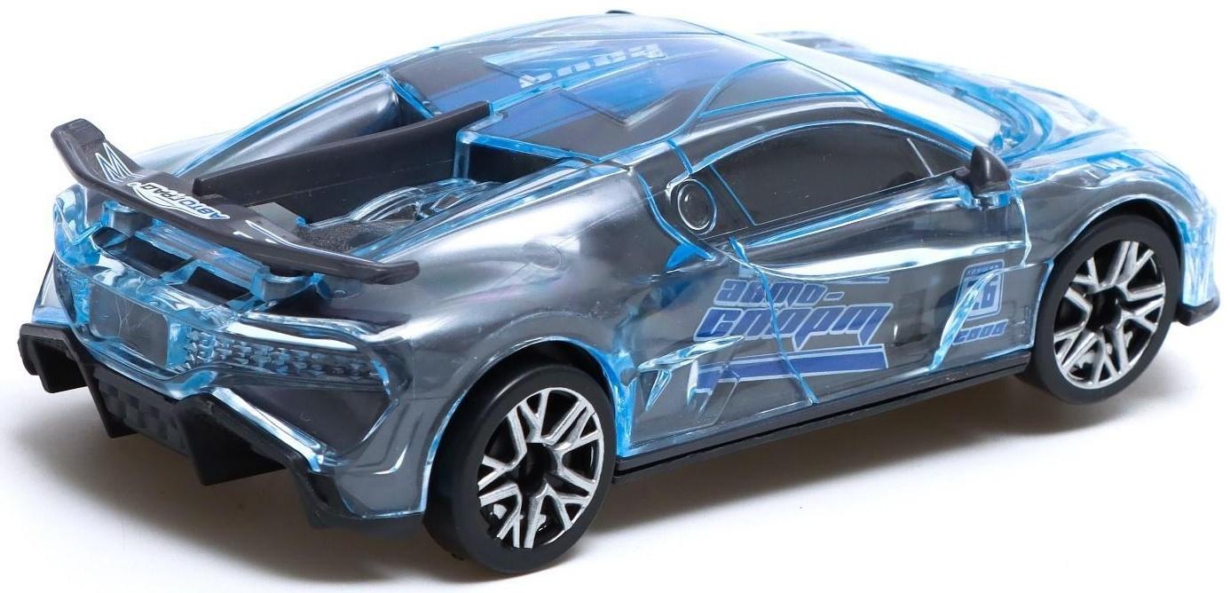 Машина «Crazy race, гонки», русская озвучка, свет, работает от батареек, цвет серый