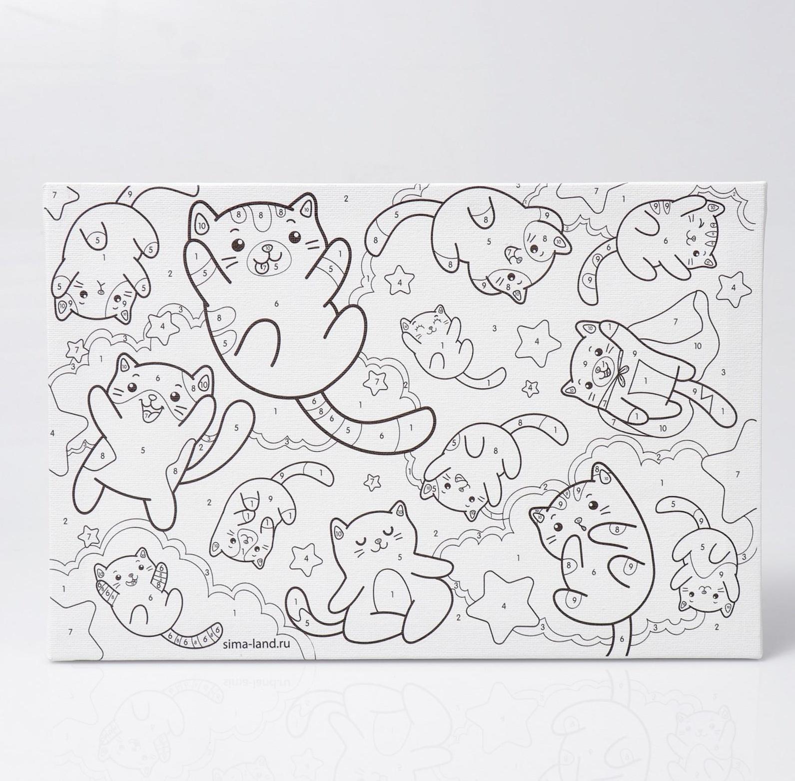 Картина по номерам «Парящие котята» 20х30 см