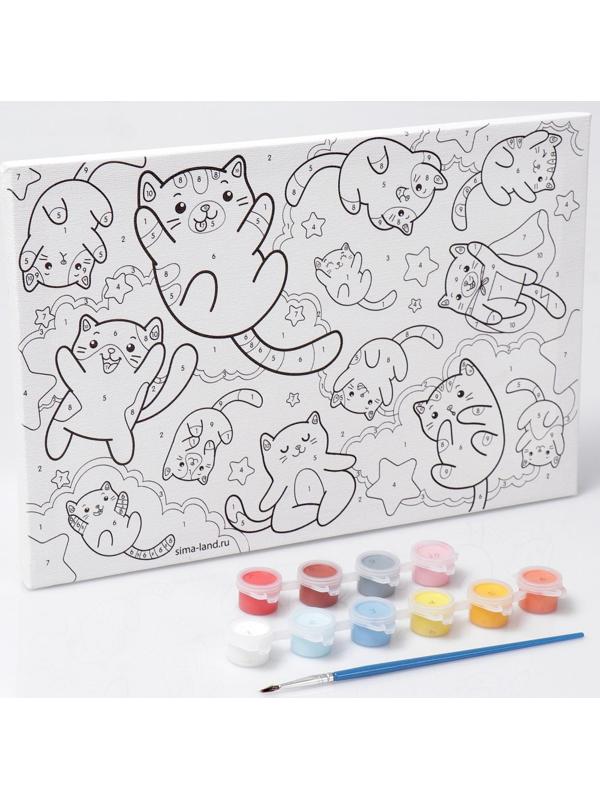 Картина по номерам «Парящие котята» 20х30 см