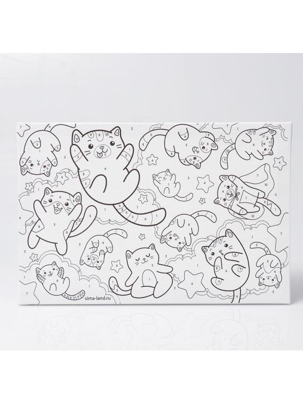 Картина по номерам «Парящие котята» 20х30 см