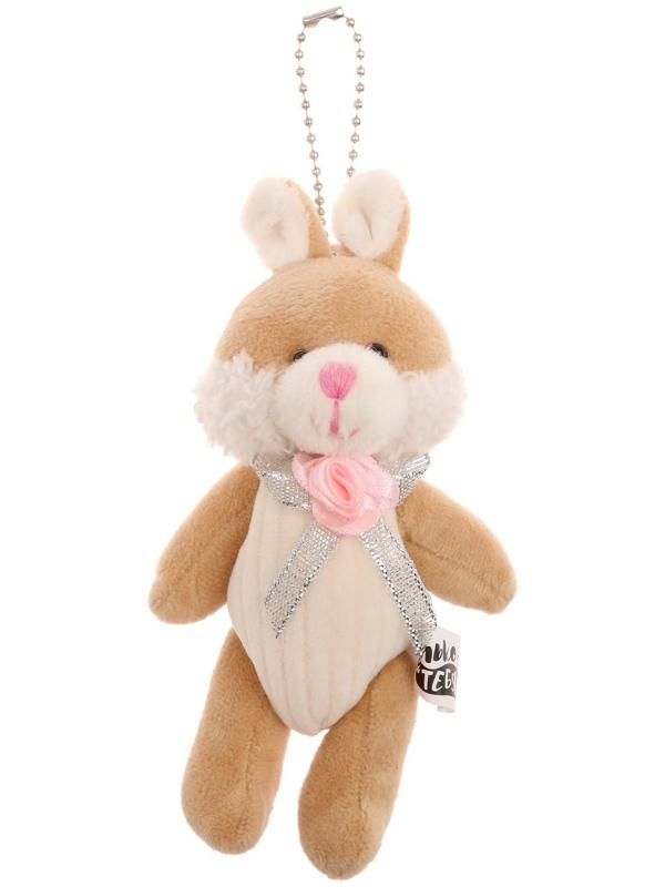 Мягкая игрушка «Заюша с цветком», на подвеске