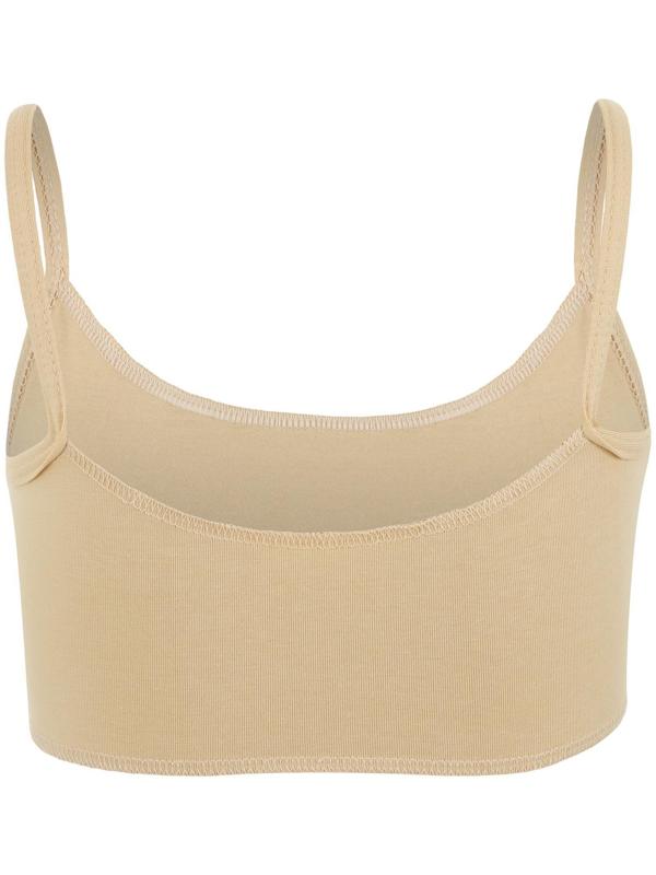 Топ на тонких бретелях, бежевый, размер 40