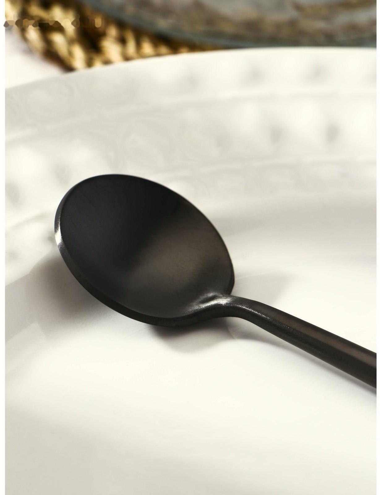 Ложка чайная из нержавеющей стали Magistro «Фолк», h=12,3 см, цвет чёрный