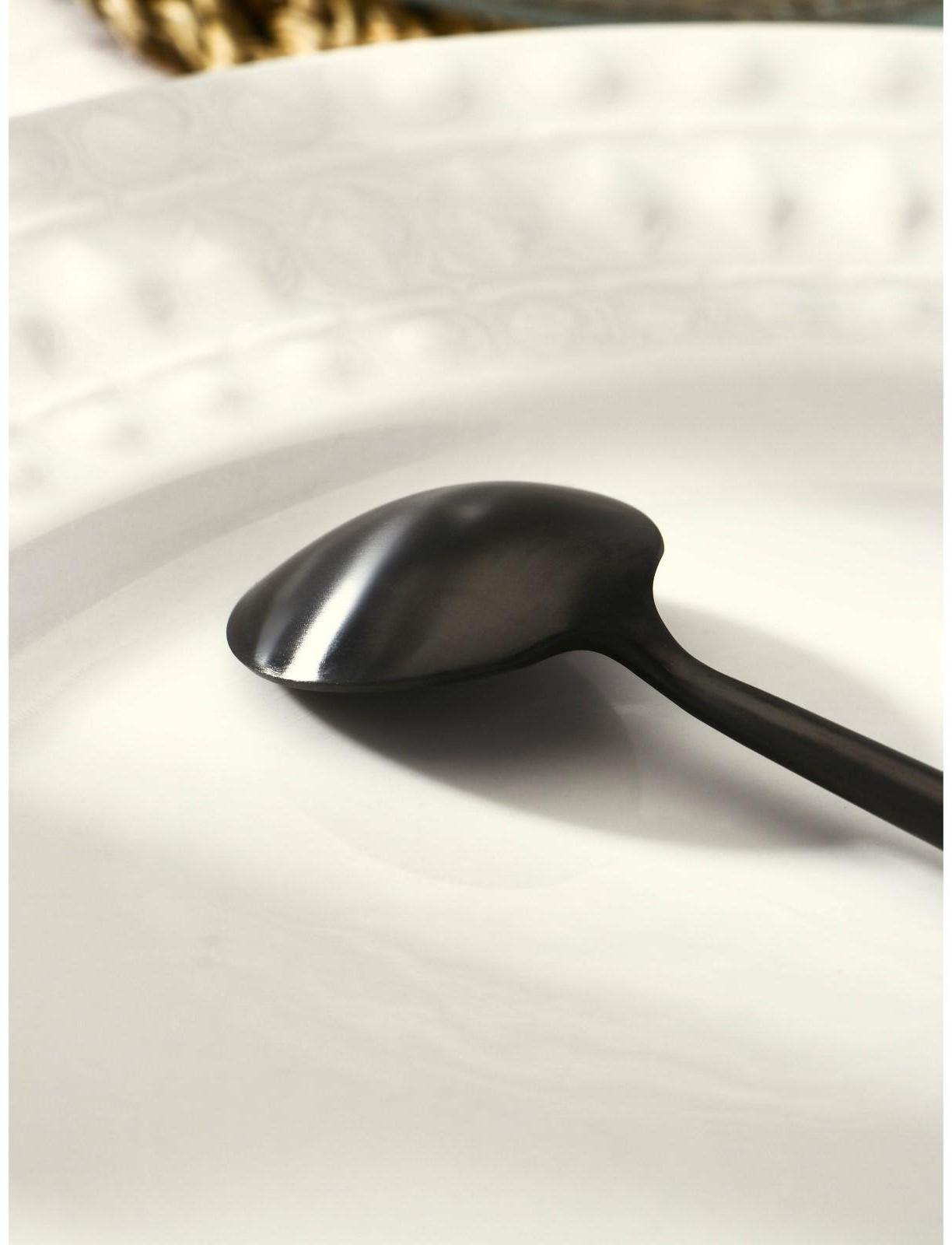 Ложка чайная из нержавеющей стали Magistro «Фолк», h=12,3 см, цвет чёрный