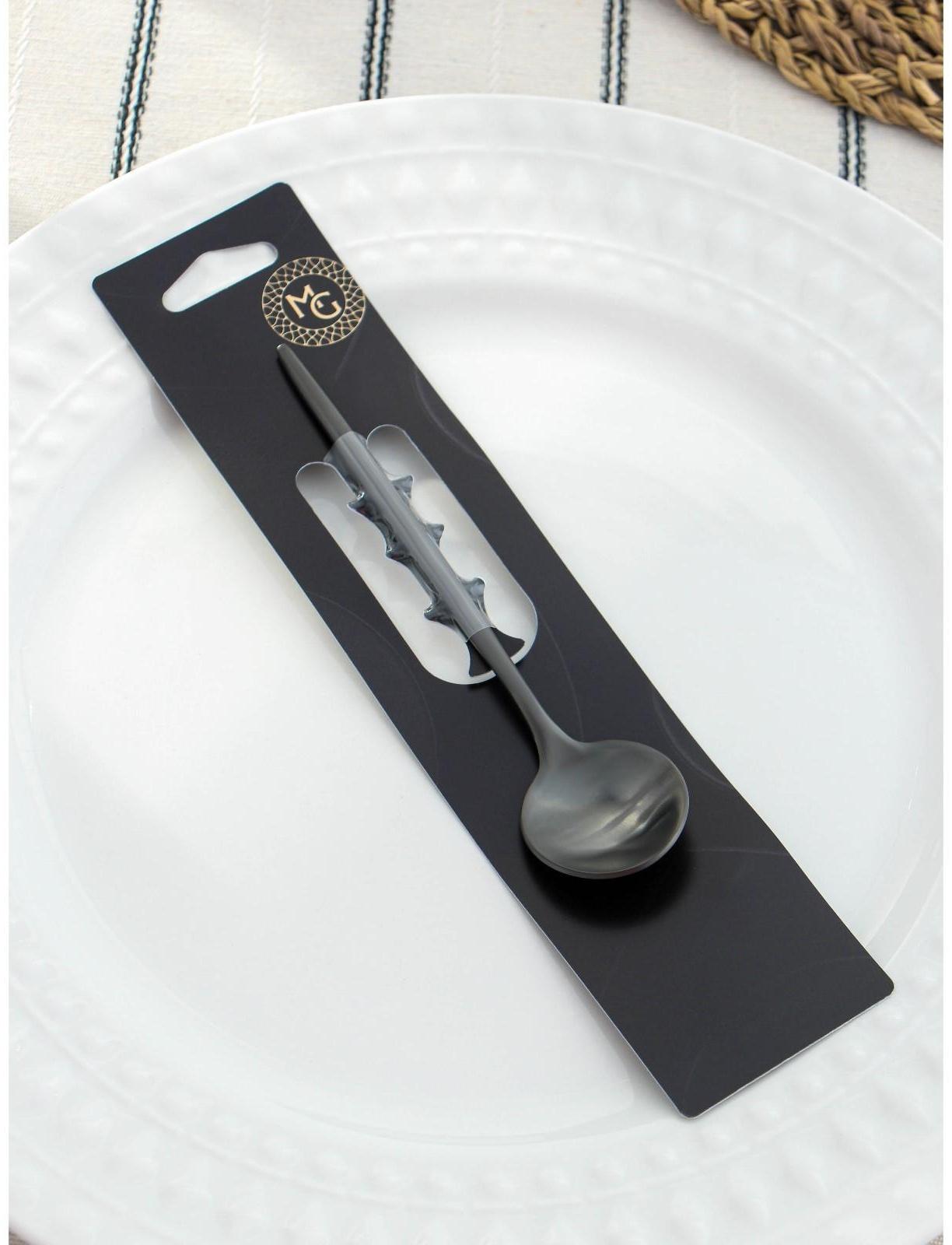 Ложка чайная из нержавеющей стали Magistro «Фолк», h=12,3 см, цвет чёрный